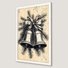 Festive Bells and Pine Twigs Art Poster for Holiday Cheer