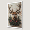 Festive Christmas Deer Art Poster for Rustic Holiday Decor