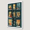 Festive Christmas Eve Scene Art Poster for Holiday Decor