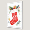 Festive Christmas Stocking Art Poster for Holiday Cheer