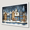 Festive Christmas Town Art Poster - Snowy Street Scene for Holiday Decor