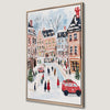 Festive Christmas Town Canvas Print Winter Atmosphere Art