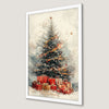 Festive Christmas Tree Art Poster with Holiday Gifts