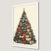 Festive Christmas Tree Art Poster with Holiday Gifts