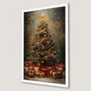 Festive Christmas Tree Art Poster with Holiday Presents
