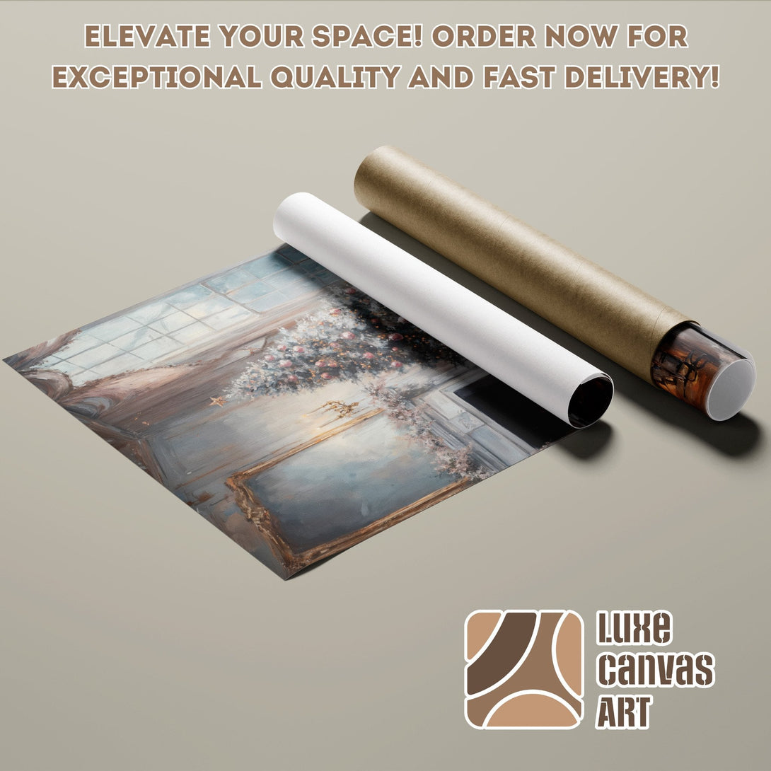 Poster Roll featuring a cozy interior scene in a muted color palette, perfect for adding warmth to your space.