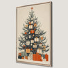 Festive Christmas Tree Canvas Print with Gifts and Ornaments