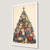Festive Christmas Tree of Presents Art Poster for Holiday Decor
