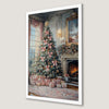 Festive Christmas Tree Scene Art Poster for Holiday Decor