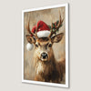 Festive Deer Portrait Art Poster for Holiday Decor
