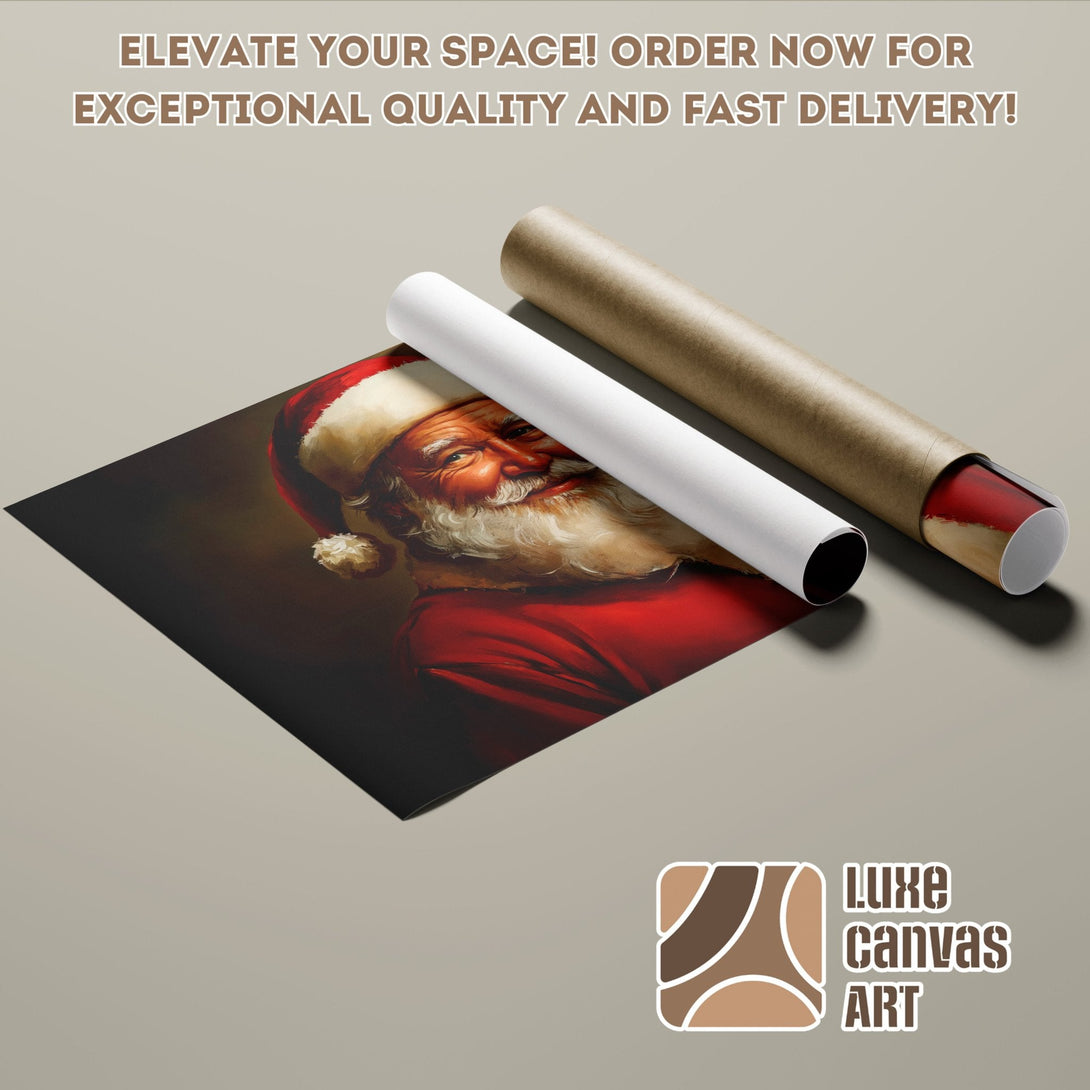 Santa Claus Poster Roll, warm tones, perfect for holiday decor. Order now!