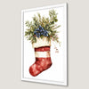 Festive Greenery Berry Cluster Art Poster for Holiday Decor