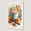 Festive Hot Chocolate Art Poster for Winter Decor