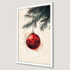 Festive Red Ornament Art Poster for Holiday Wall Decor