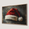 Festive Red Santa Hat Canvas Print Christmas Decor