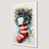 Festive Red Stocking Art Poster for Christmas Decor