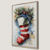 Festive Red Stocking Christmas Canvas Print Decor