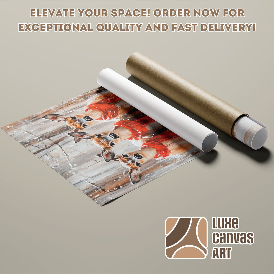 Poster Roll featuring deer art in a neutral color palette. Perfect for adding style to your space.