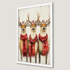 Festive Reindeer Trio Art Poster for Holiday Cheer