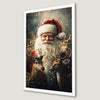 Festive Santa and Reindeer Art Poster for Christmas Cheer