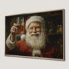 Festive Santa Claus with Drink Canvas Print Art Holiday Decor