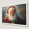 Festive Santa in Red Hat Art Poster | Christmas Wall Decor