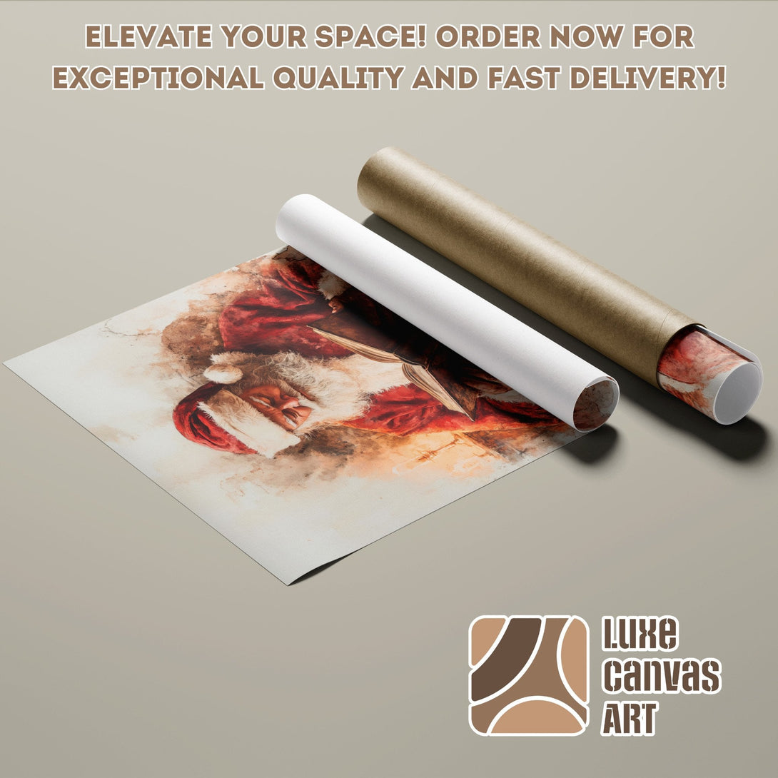 Poster Roll featuring Santa Claus art in warm tones. Elevate your space with this beautiful poster!