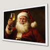 Festive Santa with Wine Art Poster for Holiday Cheer
