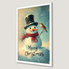 Festive Snowman and Bird Art Poster for Holiday Cheer