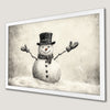 Festive Snowman Art Poster for Holiday Cheer