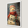 Festive Snowman Art Poster | Holiday Wall Decor