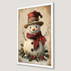 Festive Snowman Art Poster with Red Scarf for Christmas Cheer