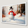 Festive Snowman Art Poster with Red Scarf | Holiday Decor