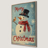 Festive Snowman with Bird Canvas Print Wall Art