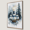 Festive Snowmen in Top Hats Canvas Print for Xmas