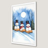 Festive Snowmen Sledding Art Poster for Holiday Cheer