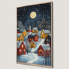 Festive Snowy Village Winter Landscape Canvas Print