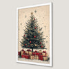 Festive Tree with Gifts Art Poster - Holiday Cheer for Your Walls