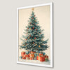 Festive Tree with Gifts Art Poster - Holiday Wall Decor