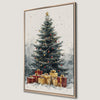 Festive Tree with Gifts Canvas Print for Cozy Holiday Decor