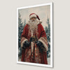 Festive Vintage Santa Claus Art Poster for Holiday Cheer