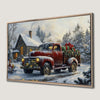 Festive Vintage Truck Canvas Print Art Poster