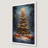 Festive Winter Christmas Tree Art Poster for Holiday Decor