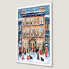 Festive Winter Cityscape Art Poster for Holiday Decor