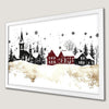 Festive Winter Houses Art Poster - Holiday Decor for Your Home