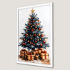 Festive Winter Tree Art Poster with Holiday Gifts