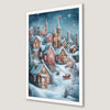 Festive Winter Village Art Poster - Holiday Home Decor