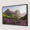 Field of Wildflowers with Rocky Mountains Canvas Print