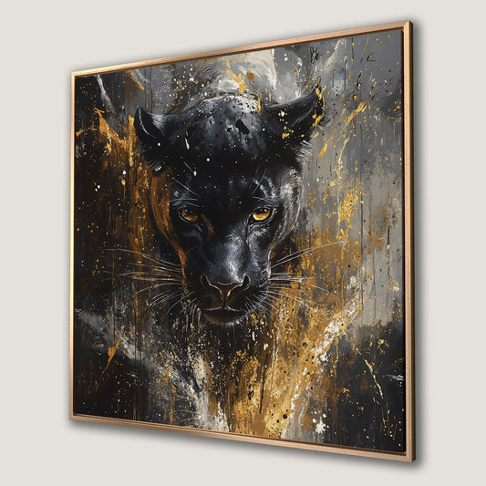 Fierce Black Panther Big Cat Canvas Print Wall Art
