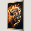 Fiery Bison Abstract Art Poster - Wildlife Wall Decor